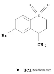 Molecular Structure of 1172986-17-2 (4-Amino-6-bromo-3,4-dihydro-2H-S,S-dioxo-thiochromene hydrochloride)